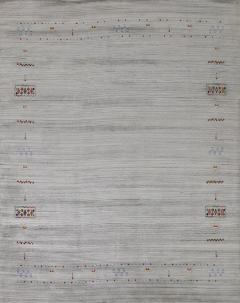 Silver Gray Gabbeh Living Room Area Rug 9x10