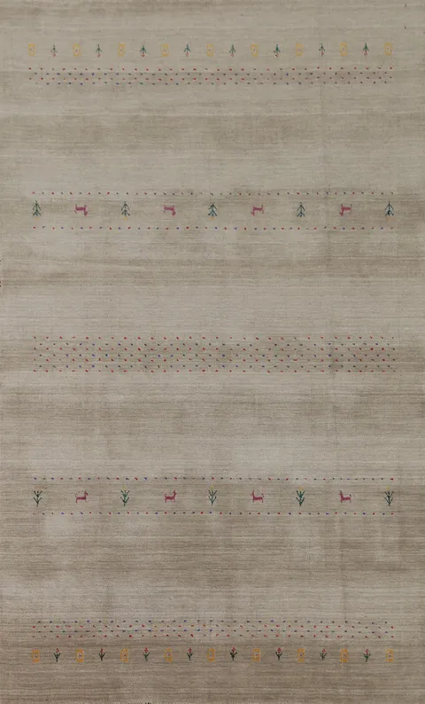 Handmade Gabbeh Oriental Area Rug 5x8