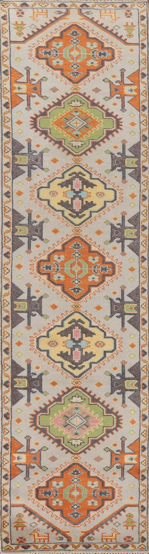 Geometric Heriz Serapi Indian Runner Rug 3x12