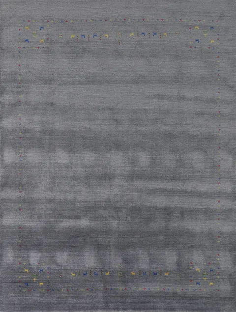 Tribal Gray Gabbeh Indian Area Rug 8x9