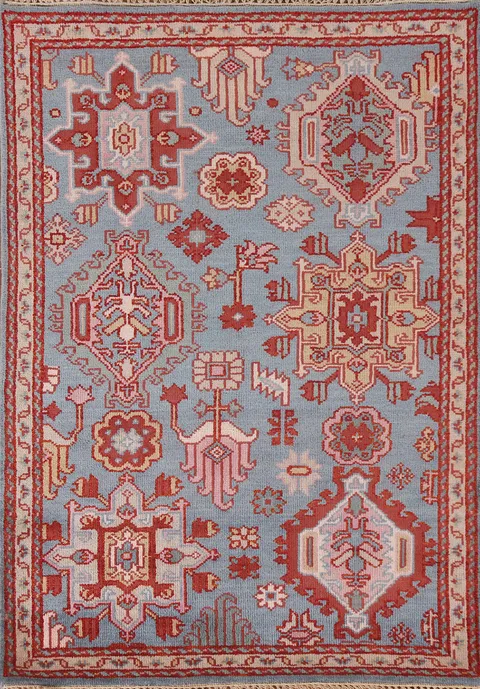 Light Blue Heriz Serapi Oriental Wool Rug 4x6