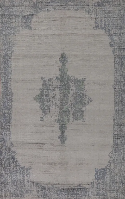 Gray Wool Vintage Distressed Area Rug 6x10