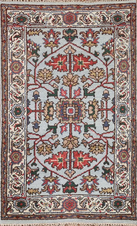 Light Blue Heriz Serapi Indian Accent Rug 3x5