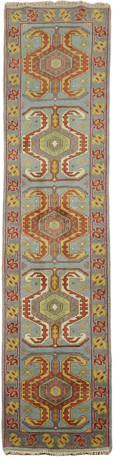 Geometric Heriz Serapi Indian Runner Rug 3x10