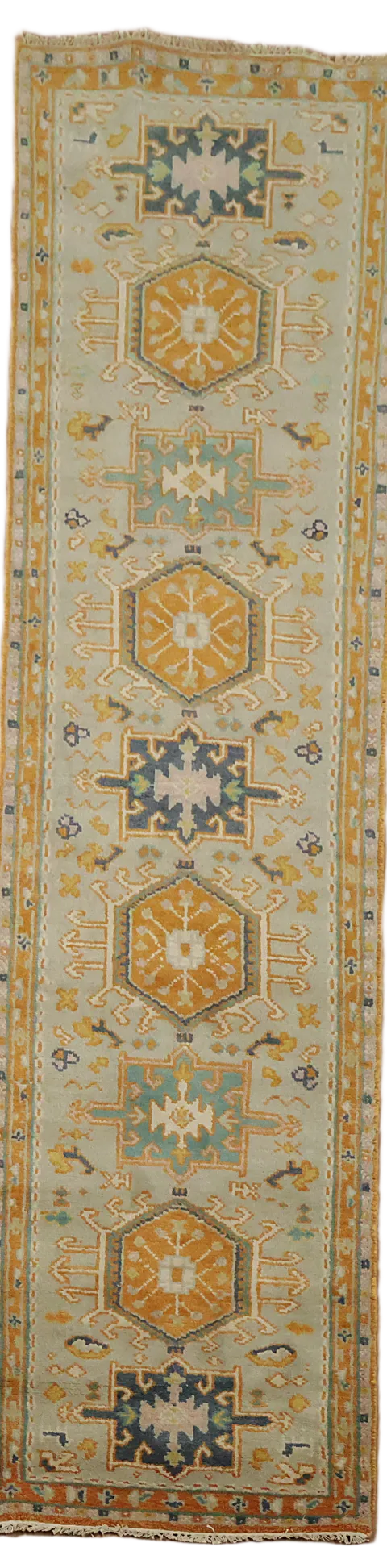 Handmade Heriz Serapi Wool Runner Rug 3x11