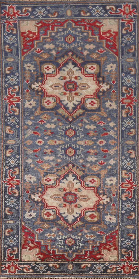 Blue Heriz Serapi Indian Rug 3x6