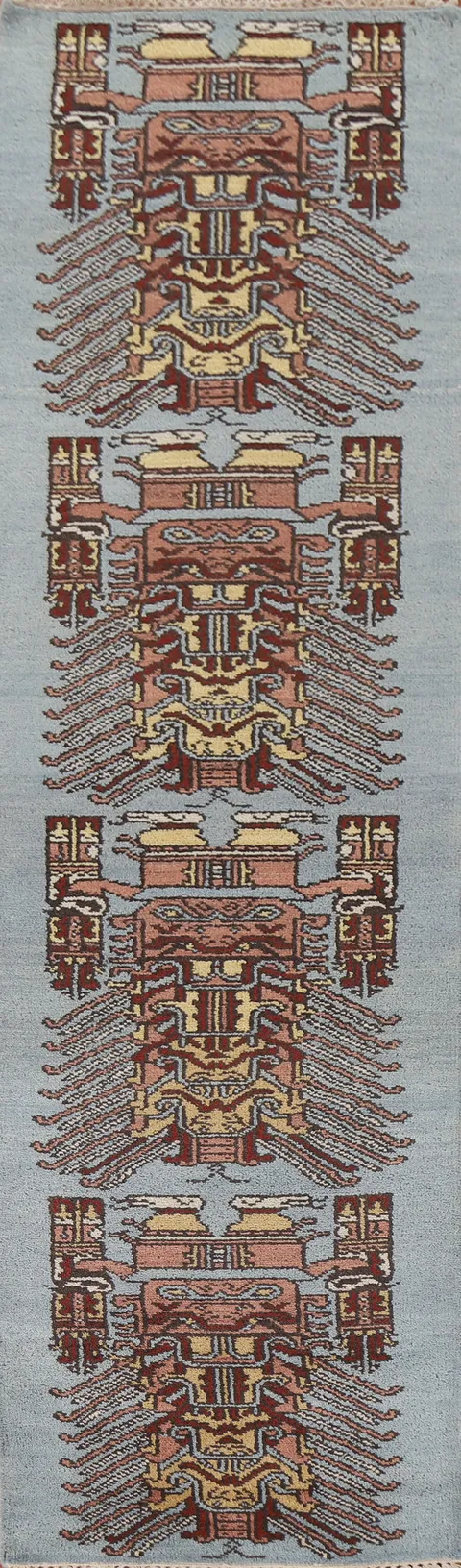 Handmade Heriz Serapi Indian Runner Rug 3x12
