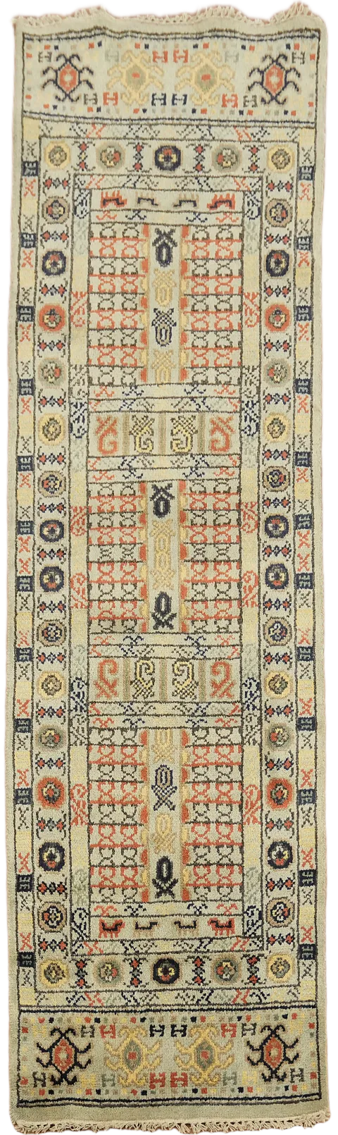 Geometric Heriz Serapi Indian Runner Rug 3x8