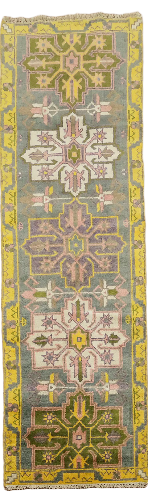 Gray Heriz Serapi Indian Runner Rug 2x8