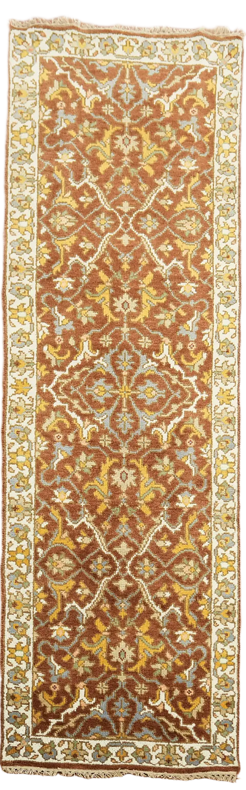 Orange Heriz Serapi Oriental Runner Rug 3x8