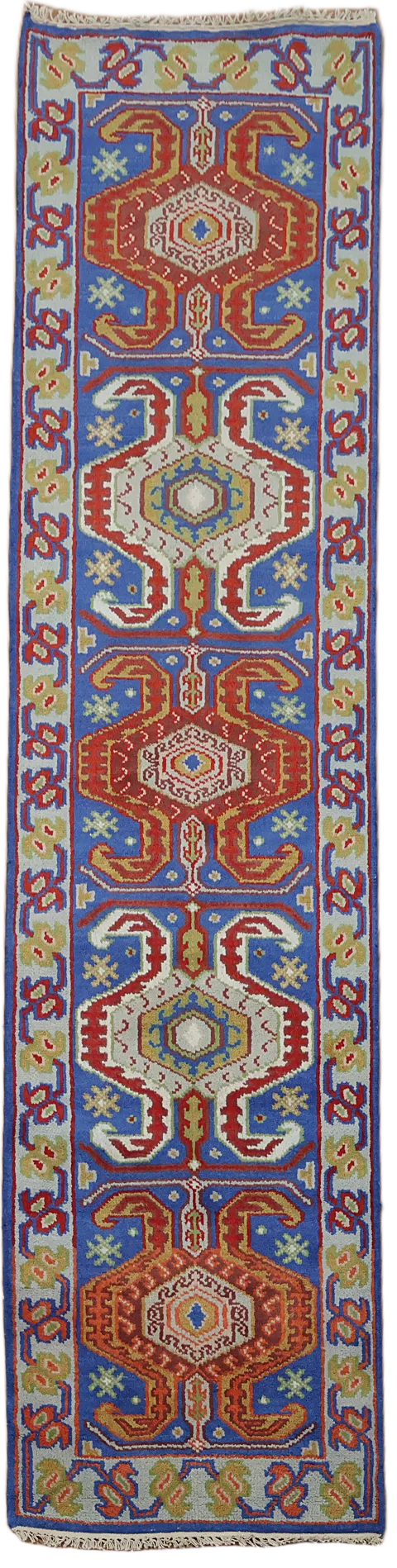 Blue Heriz Serapi Indian Runner Rug 3x10