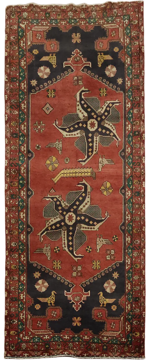 Handmade Heriz Serapi Oriental Runner Rug 2x6