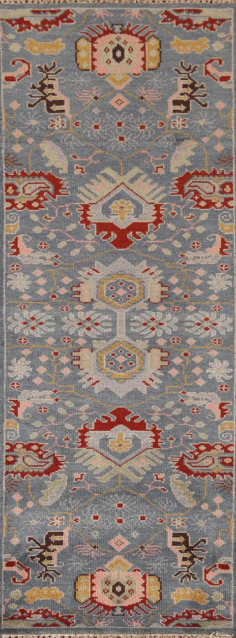 All-Over Heriz Serapi Indian Runner Rug 3x8
