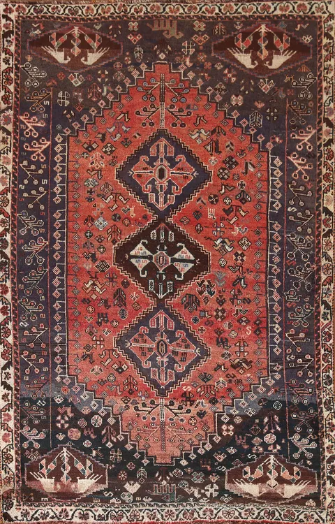 Tribal Vintage Shiraz Persian Area Rug 6x8