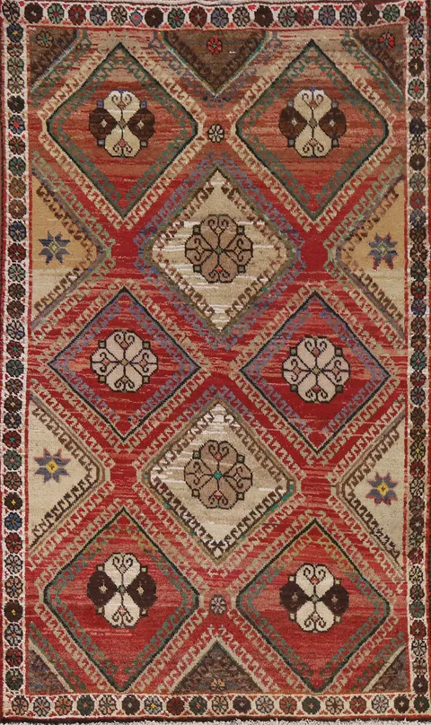 Geometric Bakhtiari Persian Rug 4x7