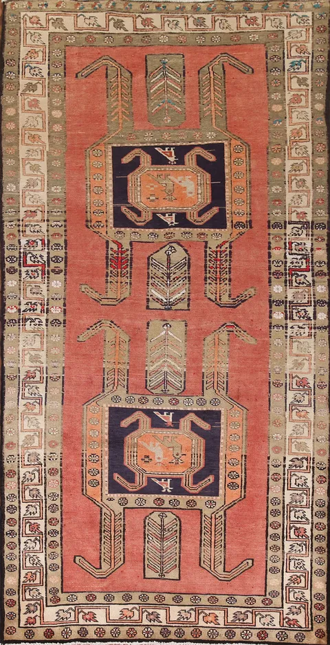Vintage Wool Ardebil Persian Rug 5x10