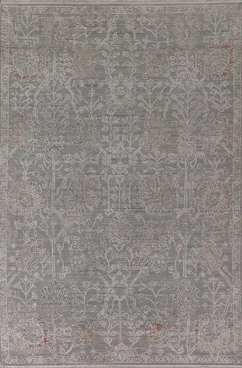 Carved Floral Tabriz Living Room Area Rug 6x9