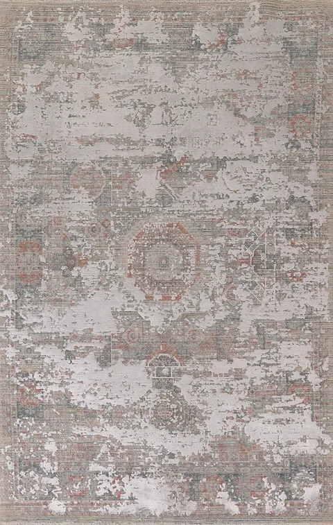 Turkish Mamluk Living Room Carved Area Rug 6x9