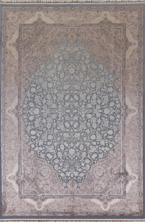 Carved Floral Qum Traditional Area Rug 7x10