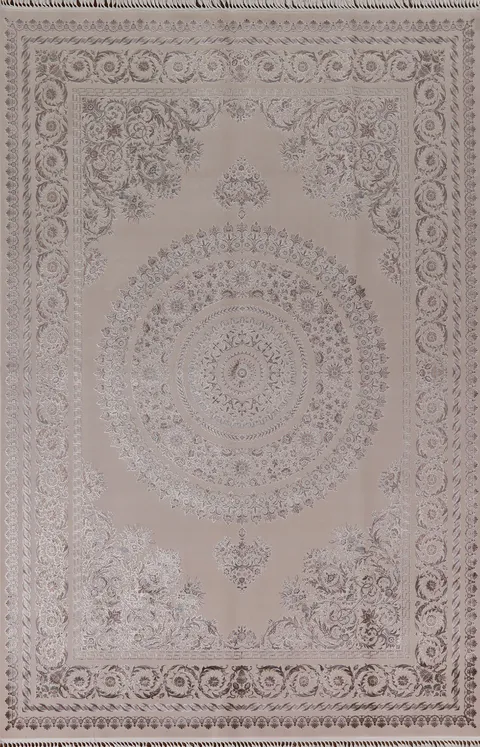 Traditional Beige Tabriz Turkish Area Rug 7x10
