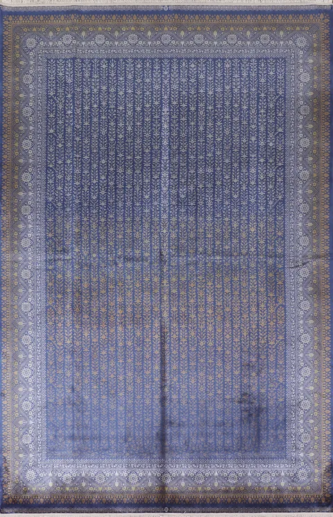 All-Over Blue Hereke Traditional Area Rug 6x10