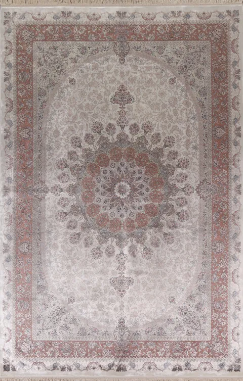 Floral Ivory Qum Traditional Area Rug 7x10