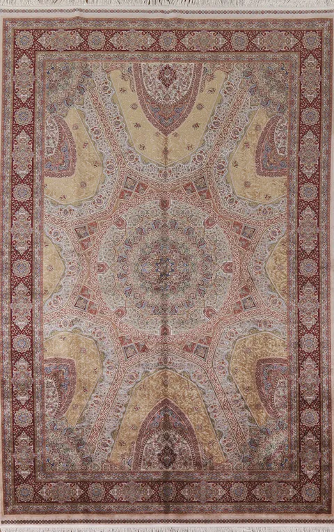 Traditional Qum Turkish Area Rug 7x10