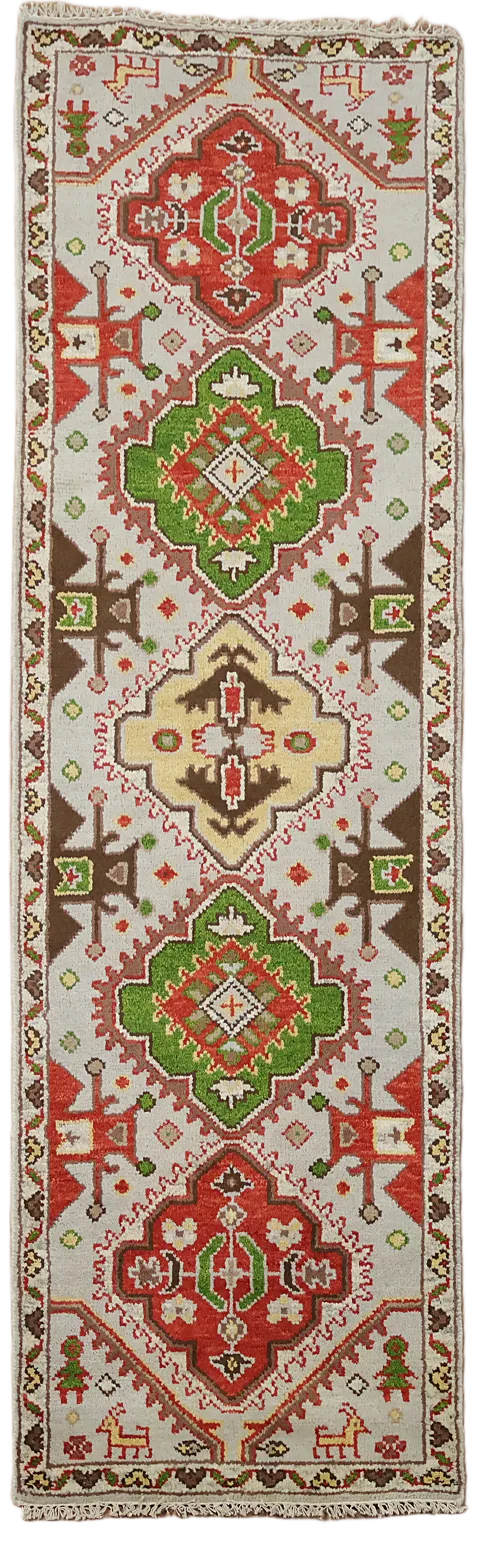 Geometric Heriz Serapi Oriental Runner Rug 3x8