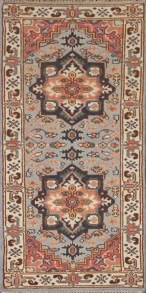 Handmade Heriz Serapi Indian Wool Rug 3x6