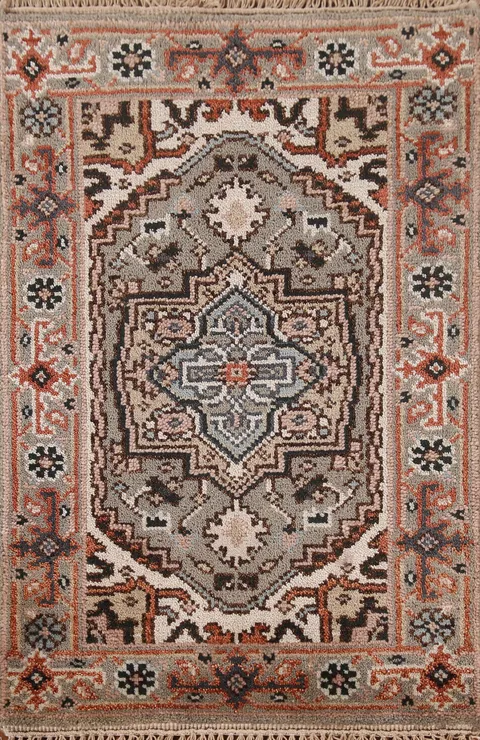 Geometric Heriz Serapi Indian Rug 2x3