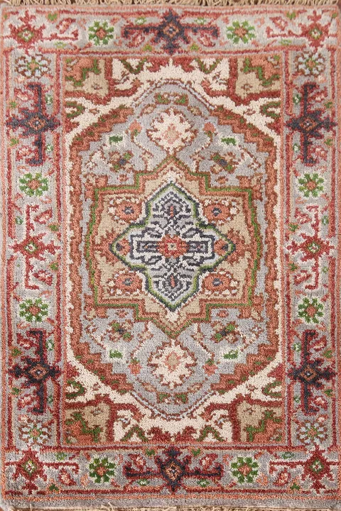 Gray Wool Heriz Serapi Oriental Rug 2x3