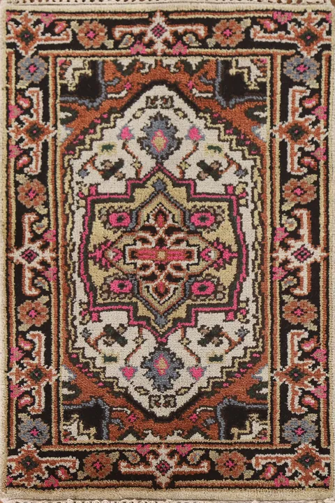 Ivory Wool Heriz Serapi Oriental Rug 2x3