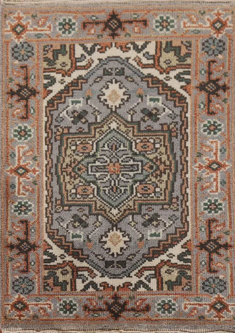 Gray Heriz Serapi Indian Wool Rug 2x3
