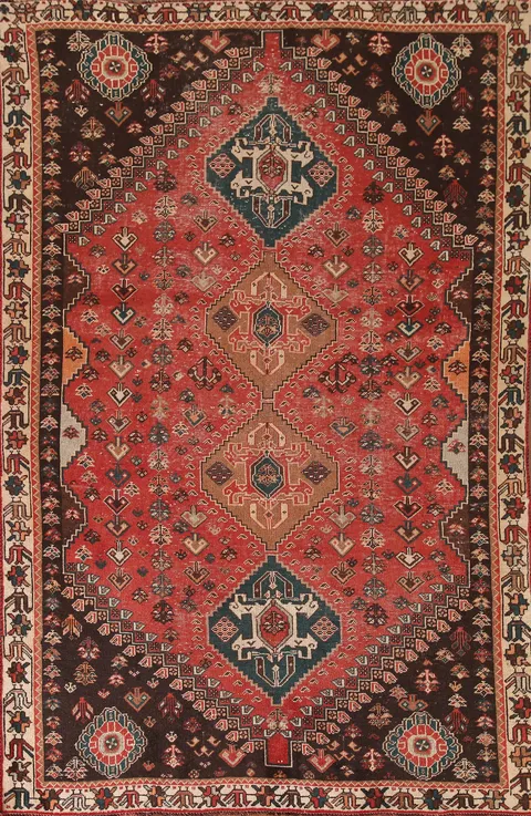 Vegetable Dye Shiraz Persian Area Rug 6x9