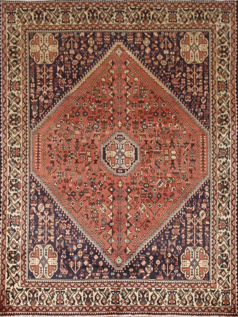 Vegetable Dye Tribal Abadeh Persian Rug 5x6