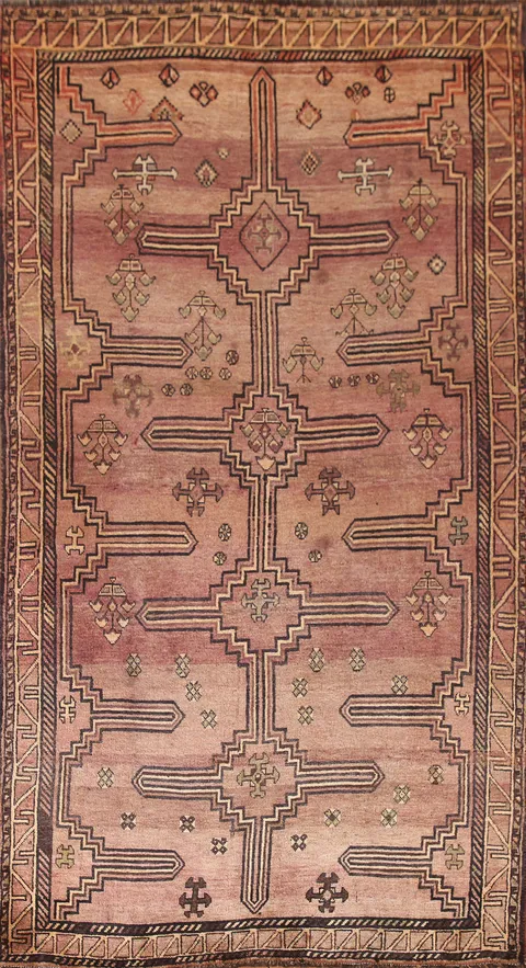 Pink Geometric Lori Persian Area Rug 5x10