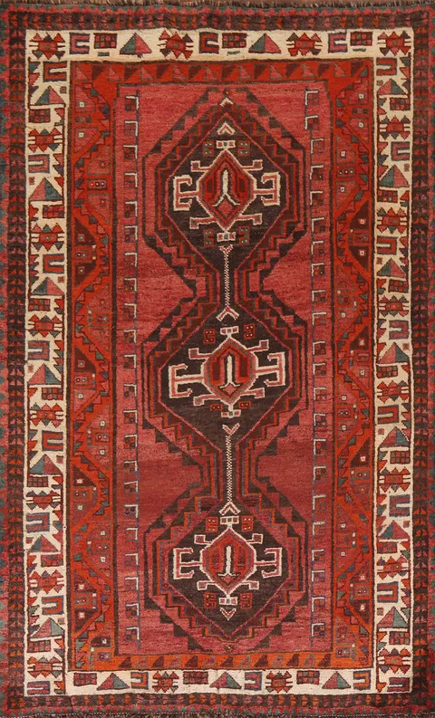 Geometric Qashqai Persian Area Rug 5x8