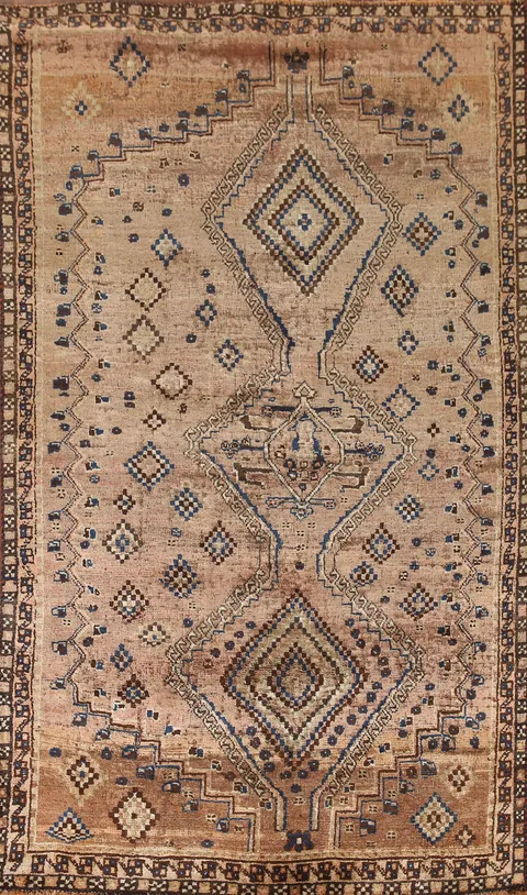 Antique Vegetable Dye Shiraz Persian Rug 4x7