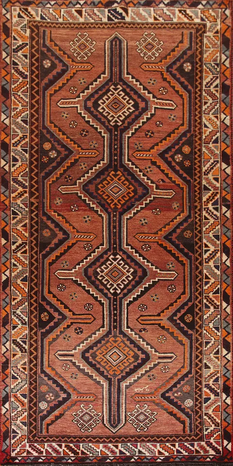 Handmade Wool Qashqai Persian Area Rug 5x10