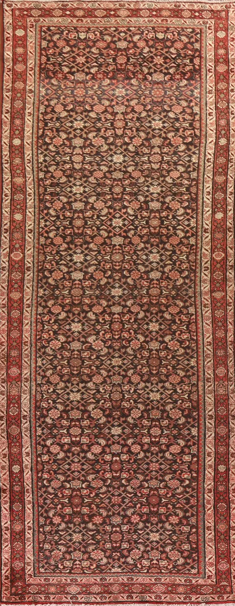 Vegetable Dye Hamedan Persian Runner Rug 4x14