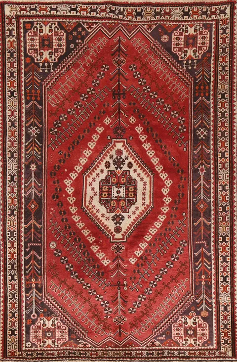 Geometric Abadeh Persian Area Rug 5x8