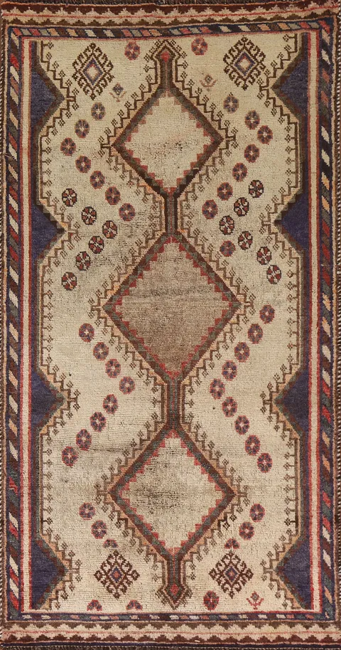 Antique Gabbeh Persian Runner Rug 3x7