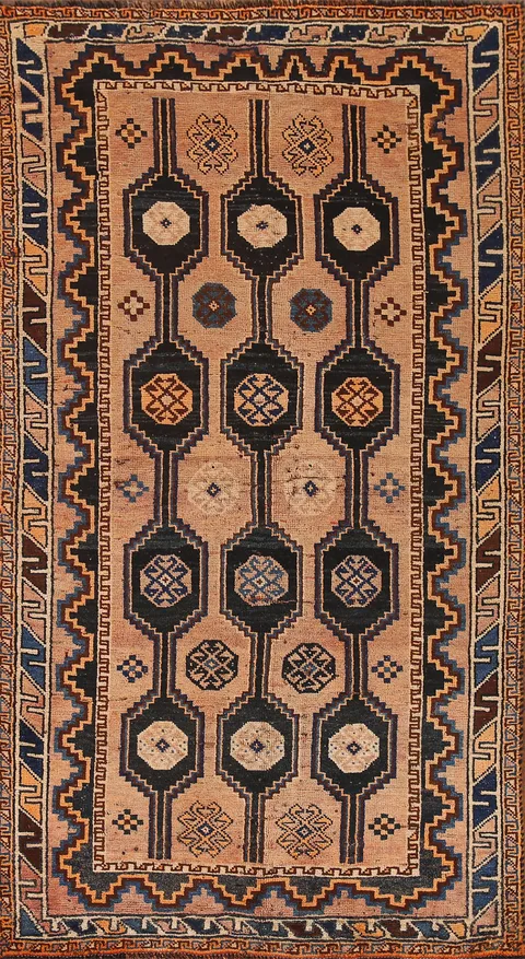 Antique Geometric Lori Persian Rug 4x8