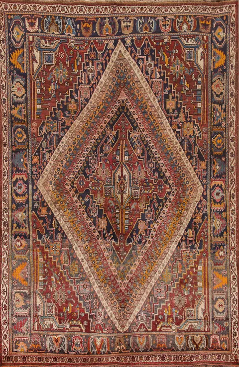Vegetable Dye Shiraz Kashkoli Persian Rug 5x8