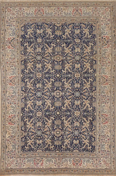 Antique Vegetable Dye Nain Toodeshk Persian Area Rug 5x8