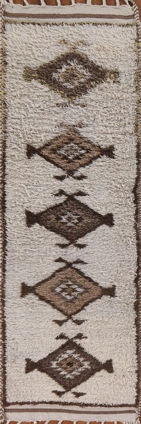 Natural Dye Kurdish Turkish Runner Rug 3x11