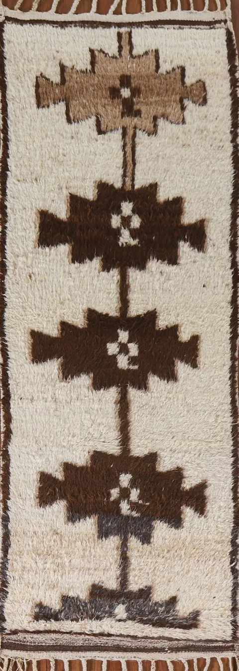 Natural Dye Kurdish Turkish Runner Rug 3x10