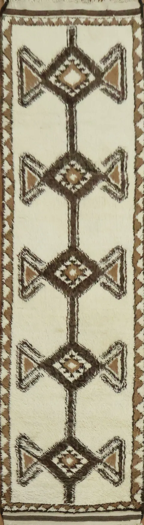Natural Dye Kurdish Turkish Runner Rug 3x12