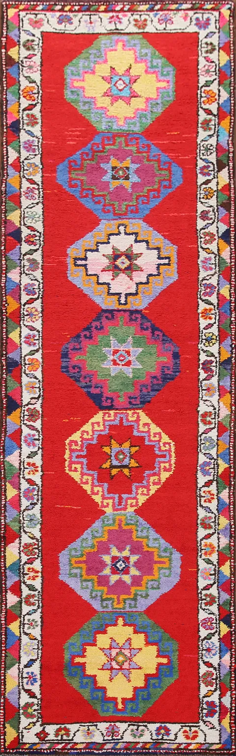 100% Silk Anatolian Turkish Runner Rug 3x12