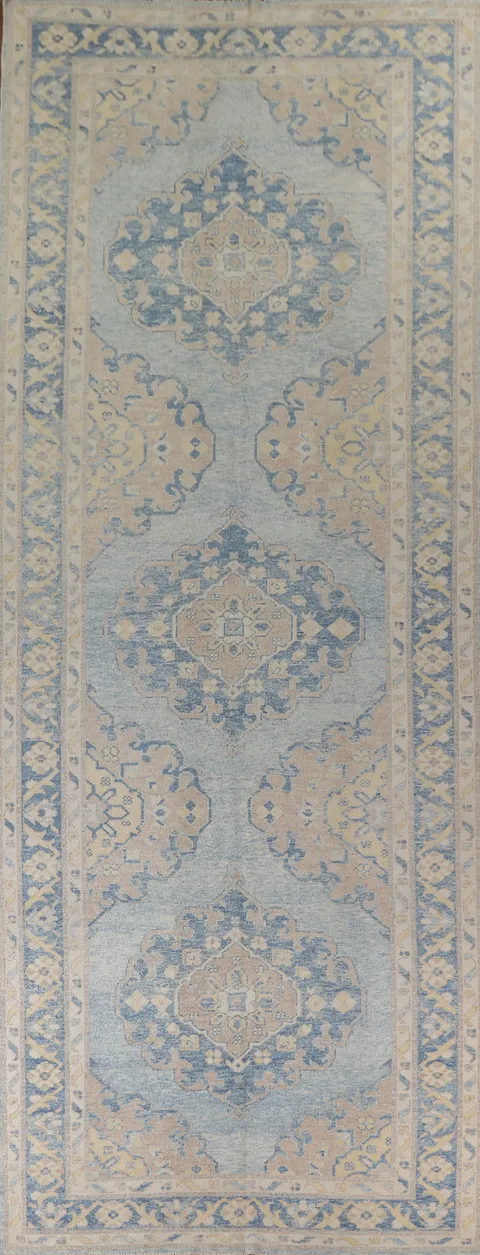 Vegetable Dye Oushak Large Turkish Rug 7x21
